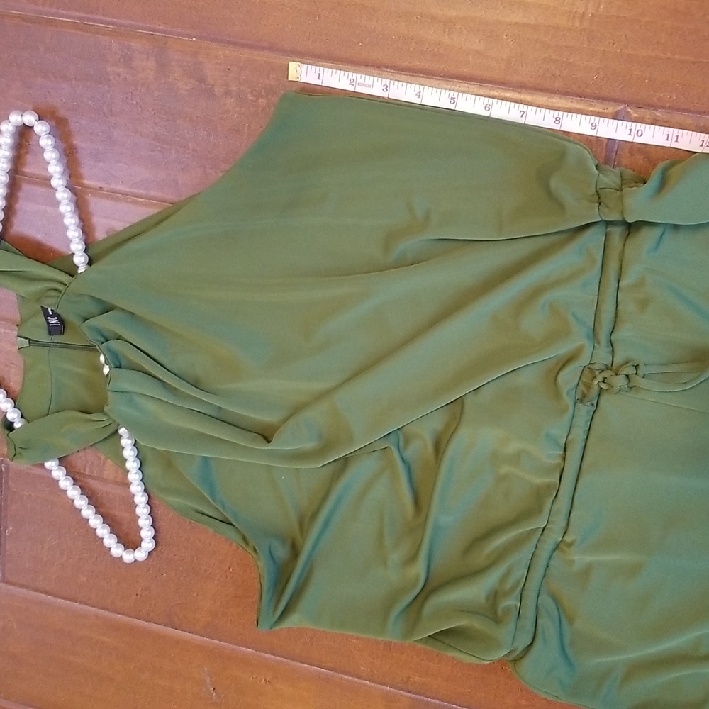 INC Womens Halter Style Green Jumpsuit - Picture 5 of 14